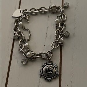 Hard Rock Cafe Silver and Pearl Bracelet